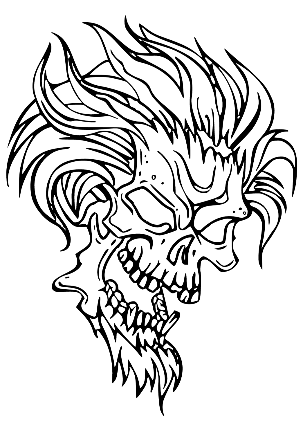 Free printable demon horrible coloring page for adults and kids
