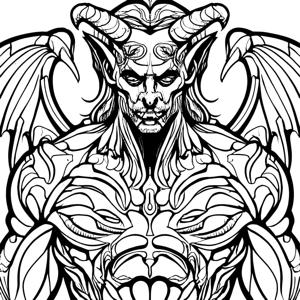 The demon coloring page