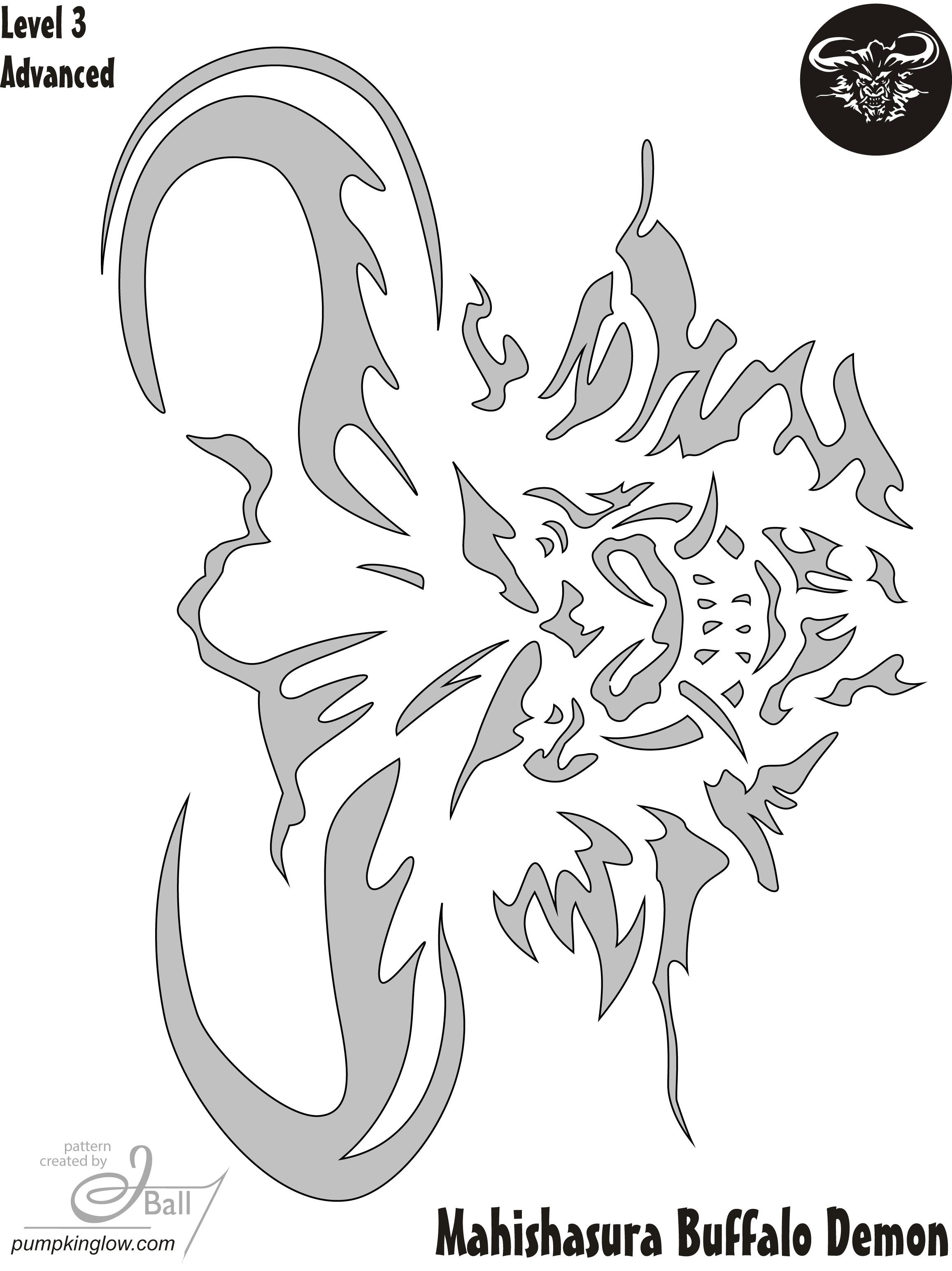 Buffalo demon free pumpkin stencil