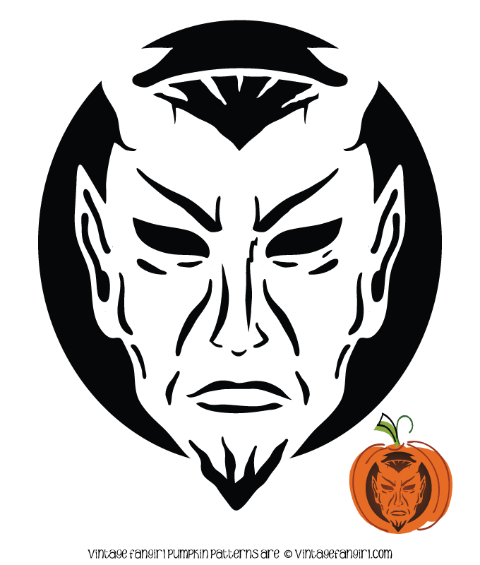 Devil pumpkin stencil