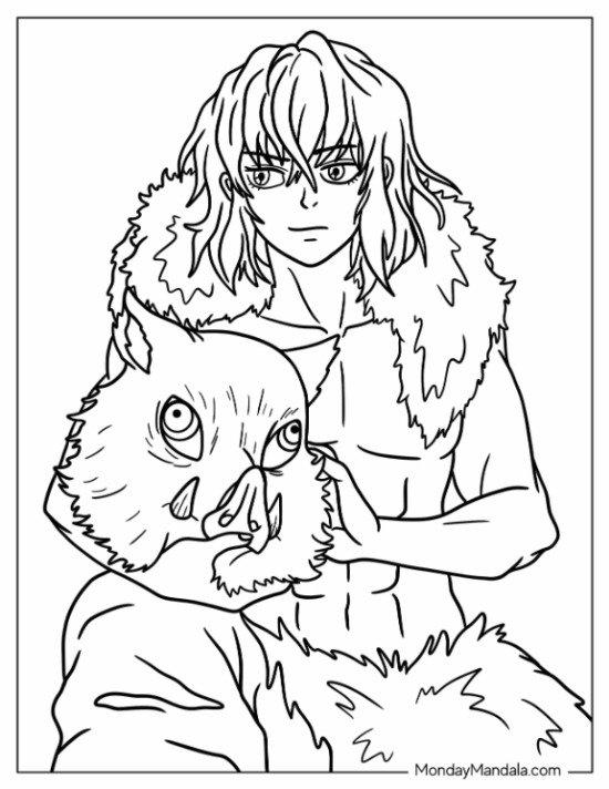 Demon slayer coloring pages free pdf printables