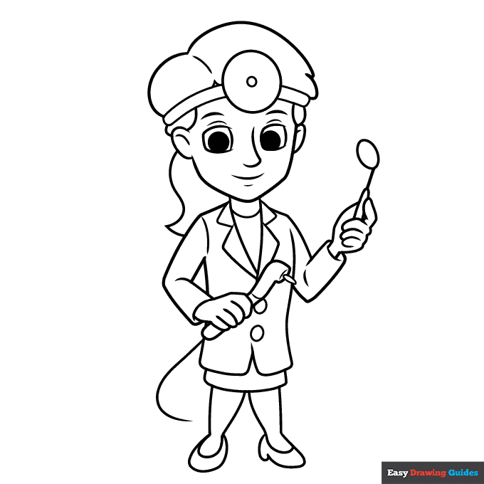 Dentist coloring page easy drawing guides