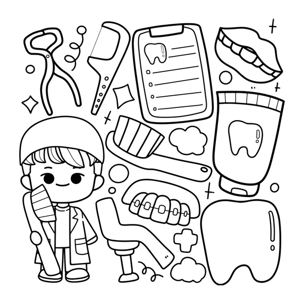Dental coloring pages royalty