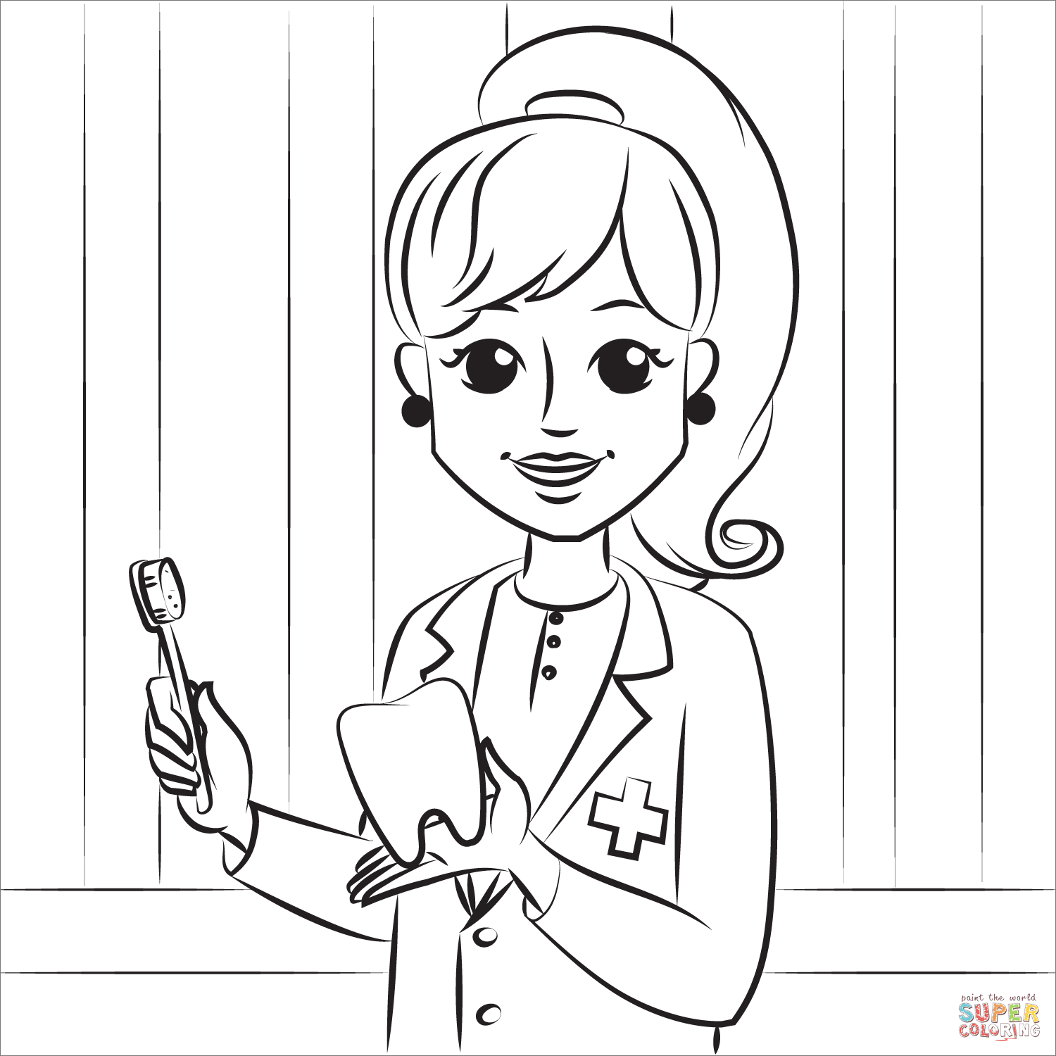 Dentist coloring page free printable coloring pages