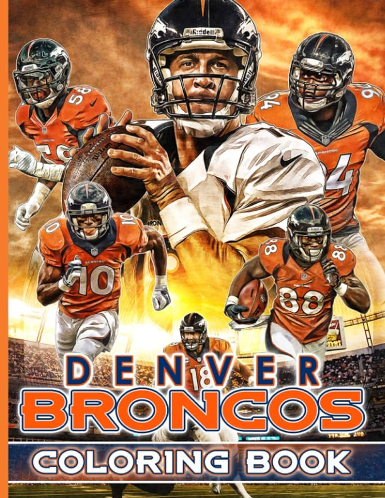 Denver broncos coloring book denver broncos excellent coloring books for kids and adults kioshi miyahira books