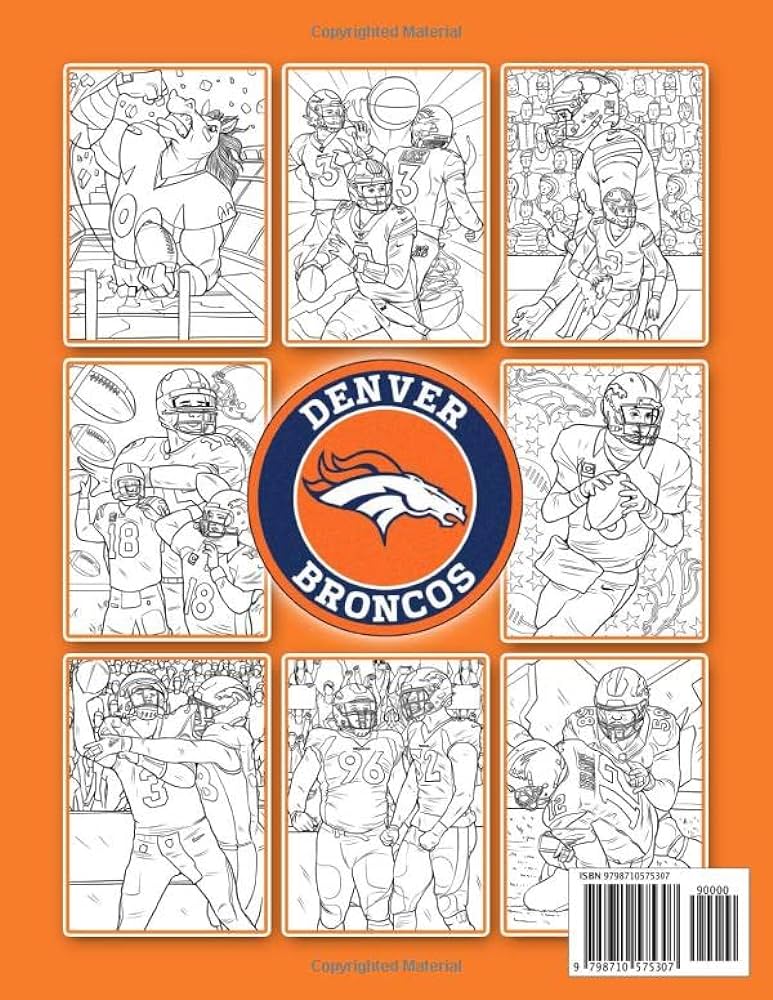 Denver broncos coloring book denver broncos excellent coloring books for kids and adults kioshi miyahira books