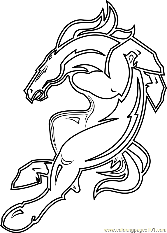 Denver broncos mascot coloring page for kids