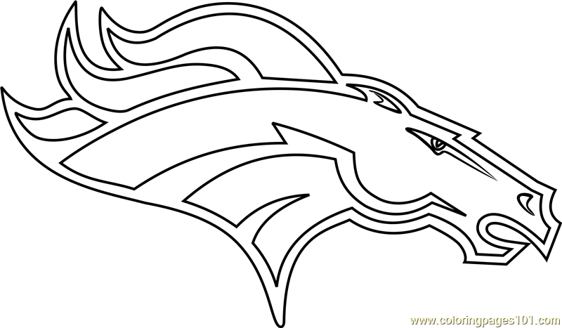 Denver broncos logo coloring page for kids