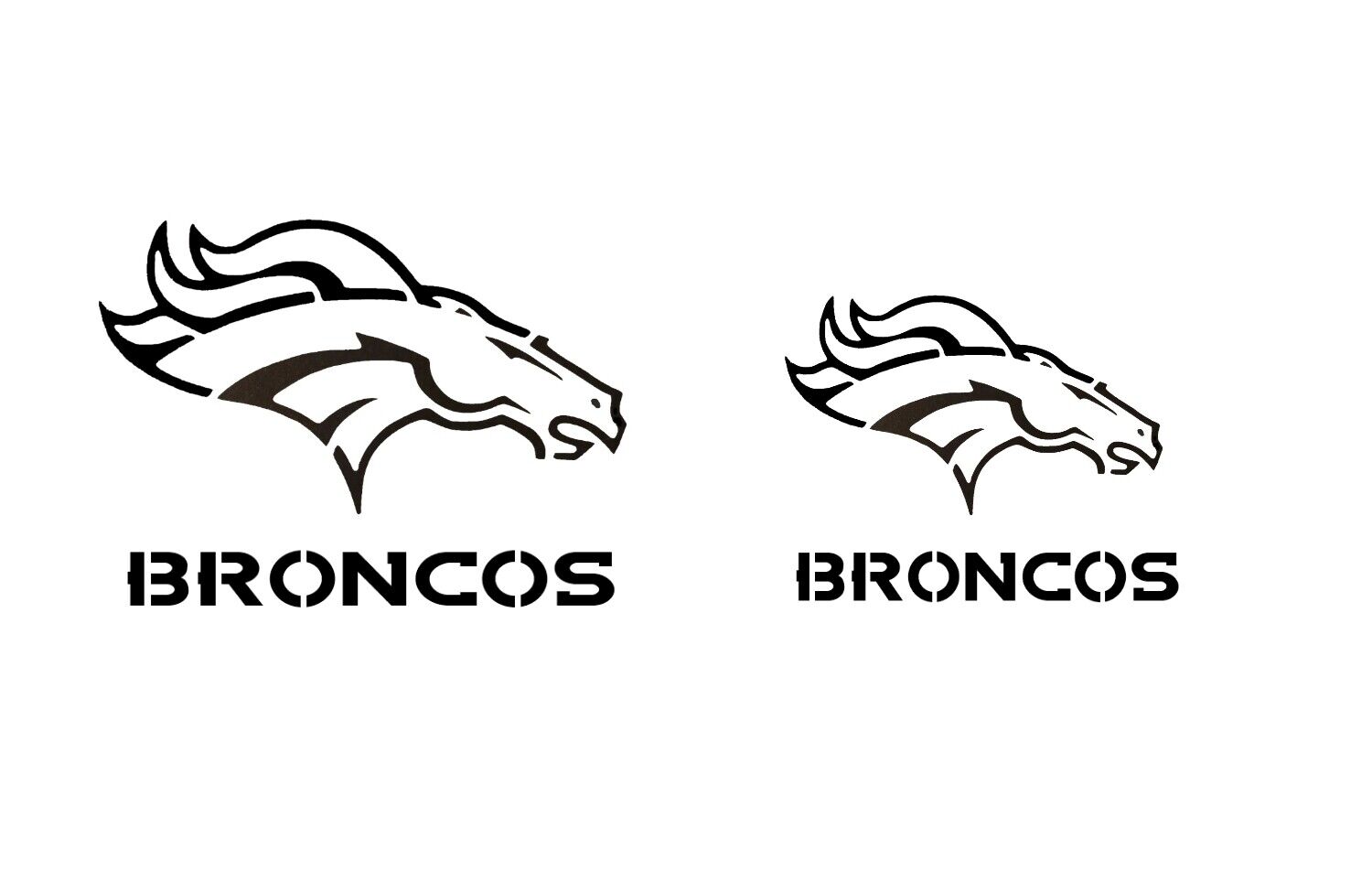 Set of denver broncos stencil football sport stencils