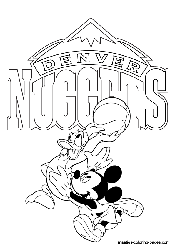 Denver nuggets nba disney coloring pages