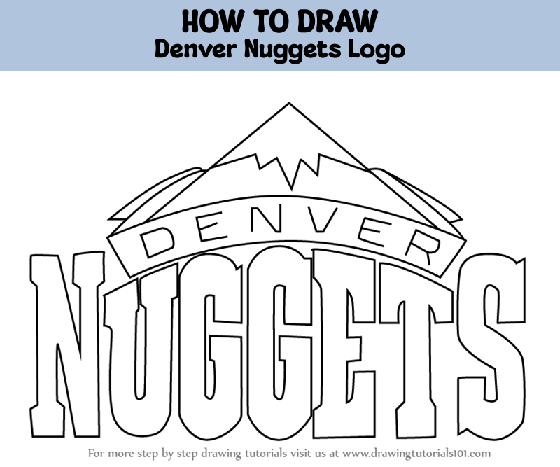 How to draw denver nuggets logo nba step by step