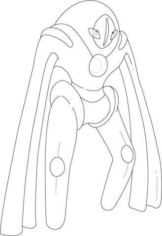 Deoxys in defense form coloring page free printable coloring pages