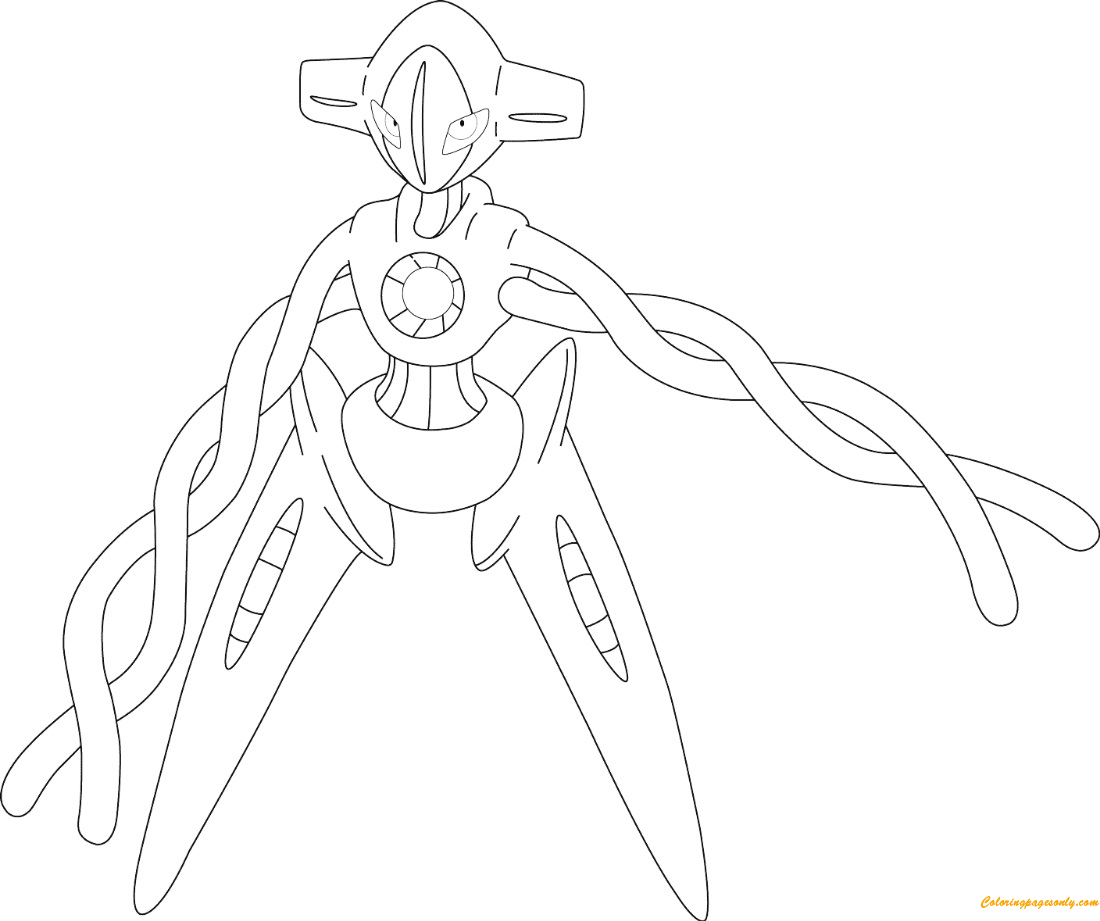 Deoxys from pokemon coloring page