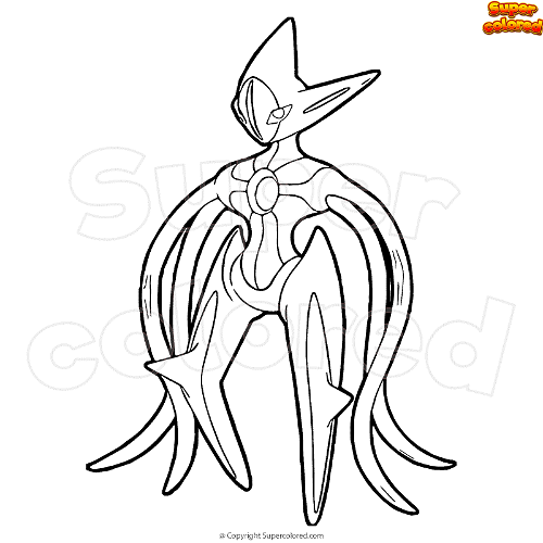 Coloring page pokemon deoxys attack forme