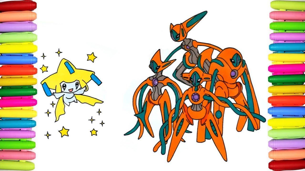 Pokemon coloring jirachi and deoxys all forms