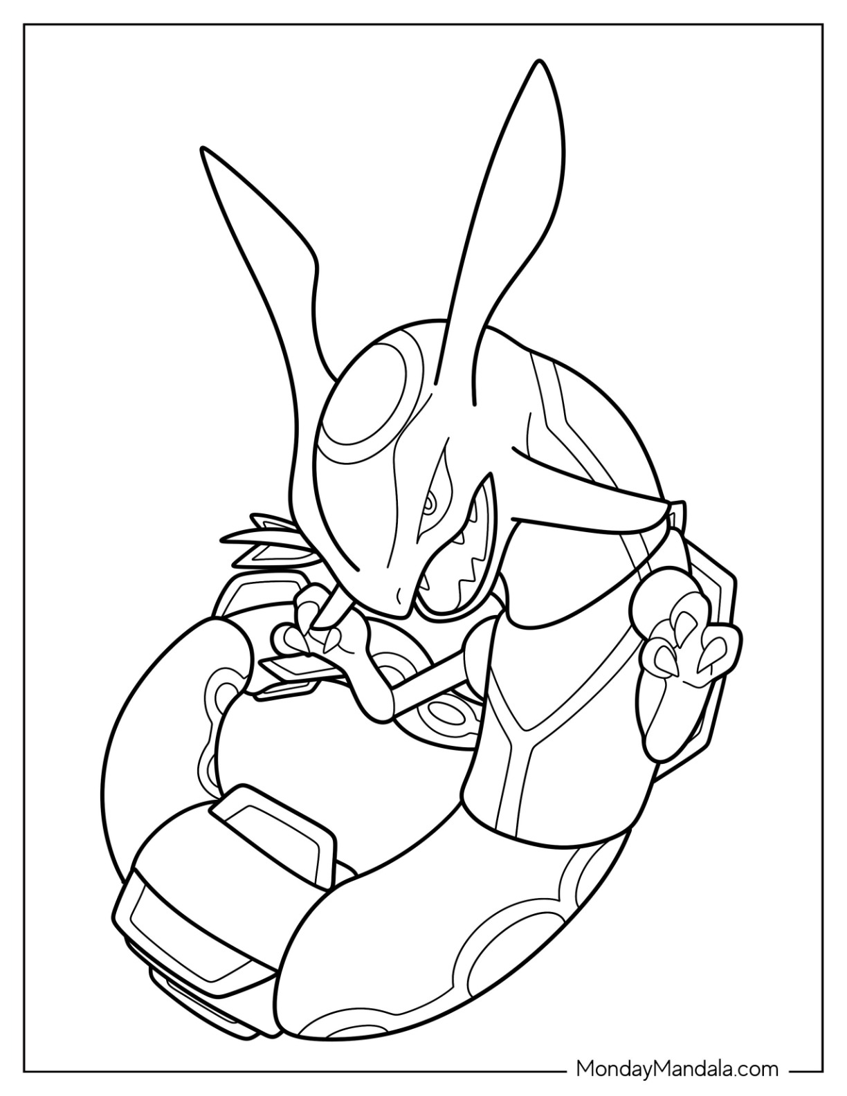 Rayquaza coloring pages free pdf printables