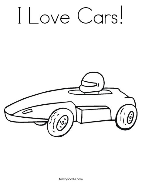 I love cars coloring page