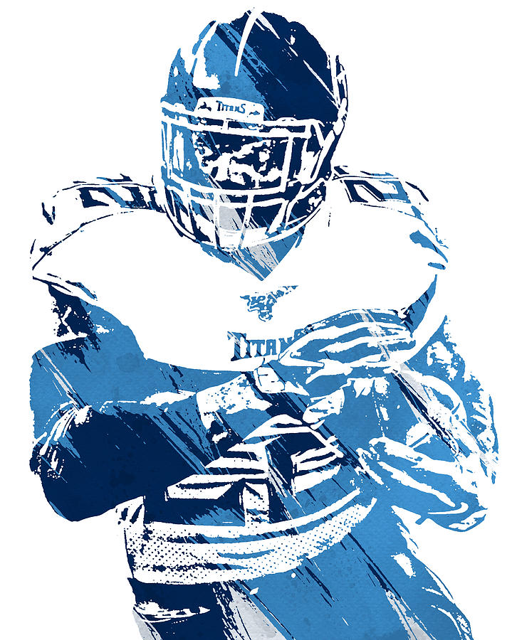 Derrick henry tennessee titans strokes pixel art mixed media by joe hamilton