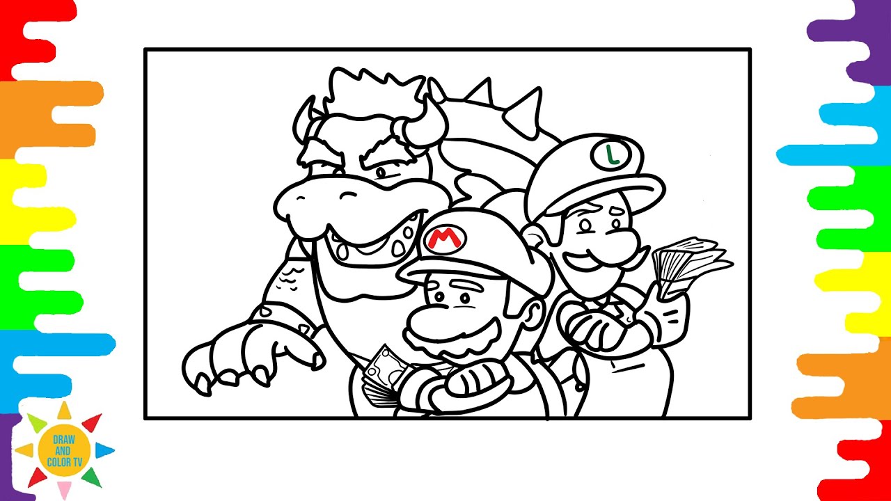 Super mario bros coloring pages super mario bros movie coloring coloring pages