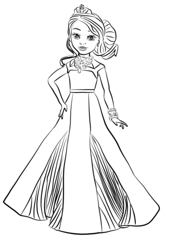 Disney descendants auradon coronation audrey coloring page free printable coloring pages