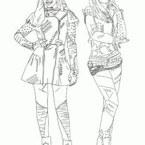 Descendants coloring pages printable for free download