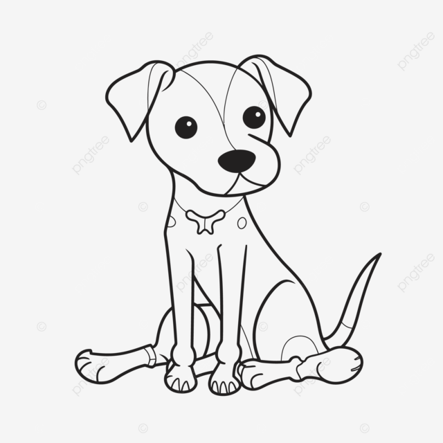 Desenho de cão senta se em um fundo branco pãginas para colorir esboão vetor png desenho de cachorro desenho de asa desenho de anel imagem png e vetor para download gratuito