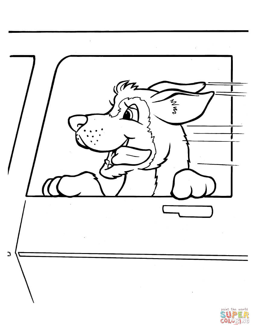 Desenho de cachorro no carro para colorir desenhos para colorir e imprimir gratis