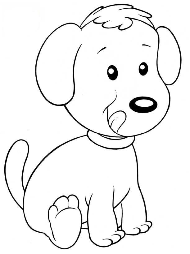 Desenhos de cachorros para colorir em atividades escolares