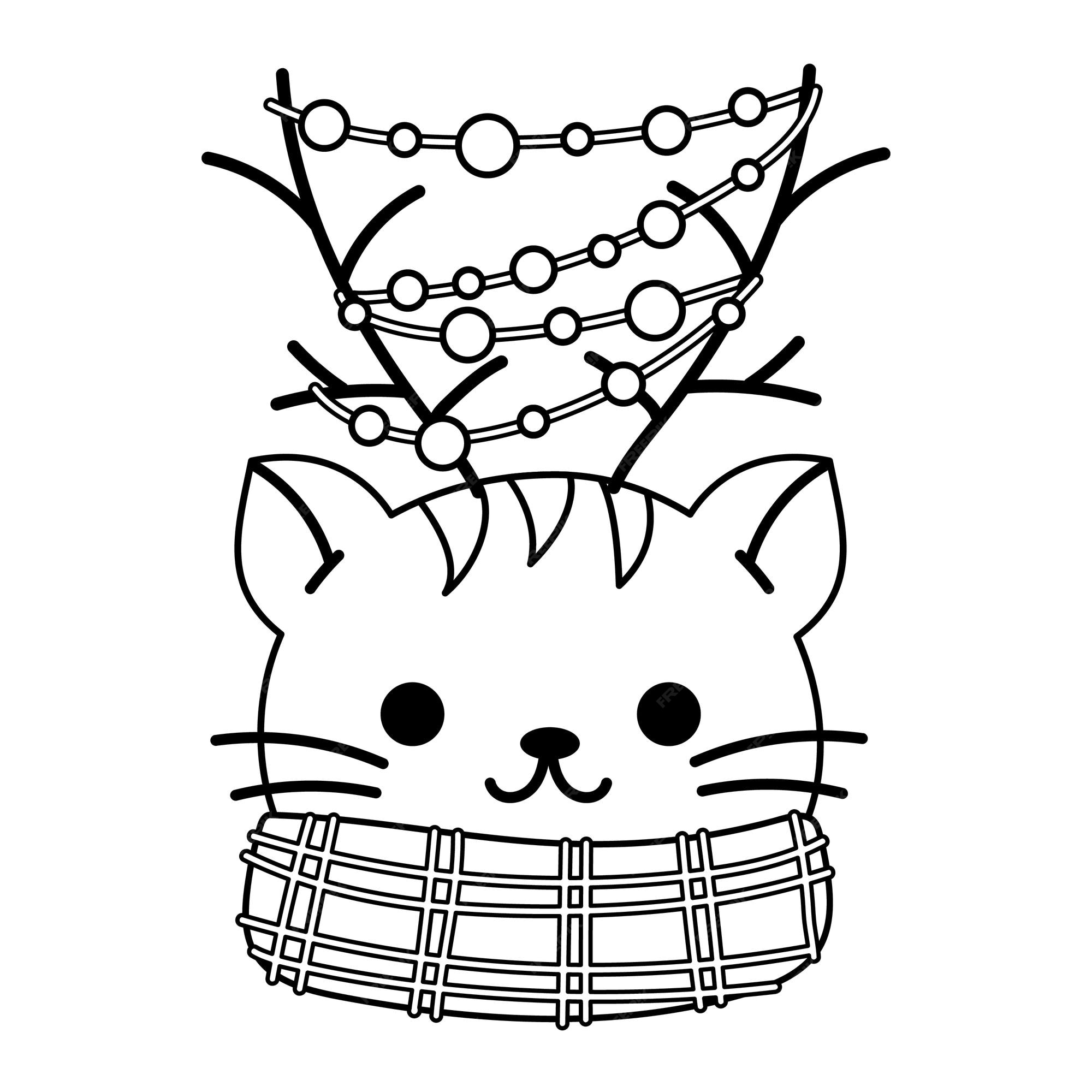 Desenho de gato desenho animado kawaii anime bonito para colorir vetor no vecteezy desenhos para colorir kawaii gato