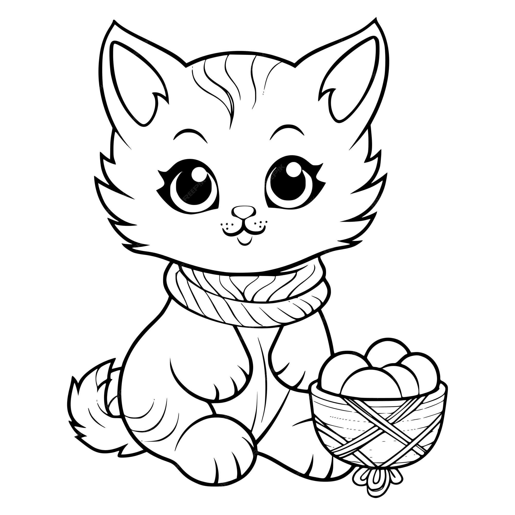 Desenho de gato grãtis para imprimir e colorir