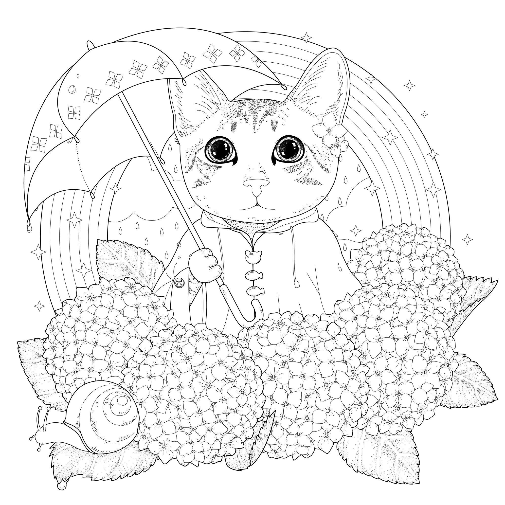 Desenhos simples para crianãas para colorir de gatos