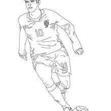 Pelã playing soccer coloring pages
