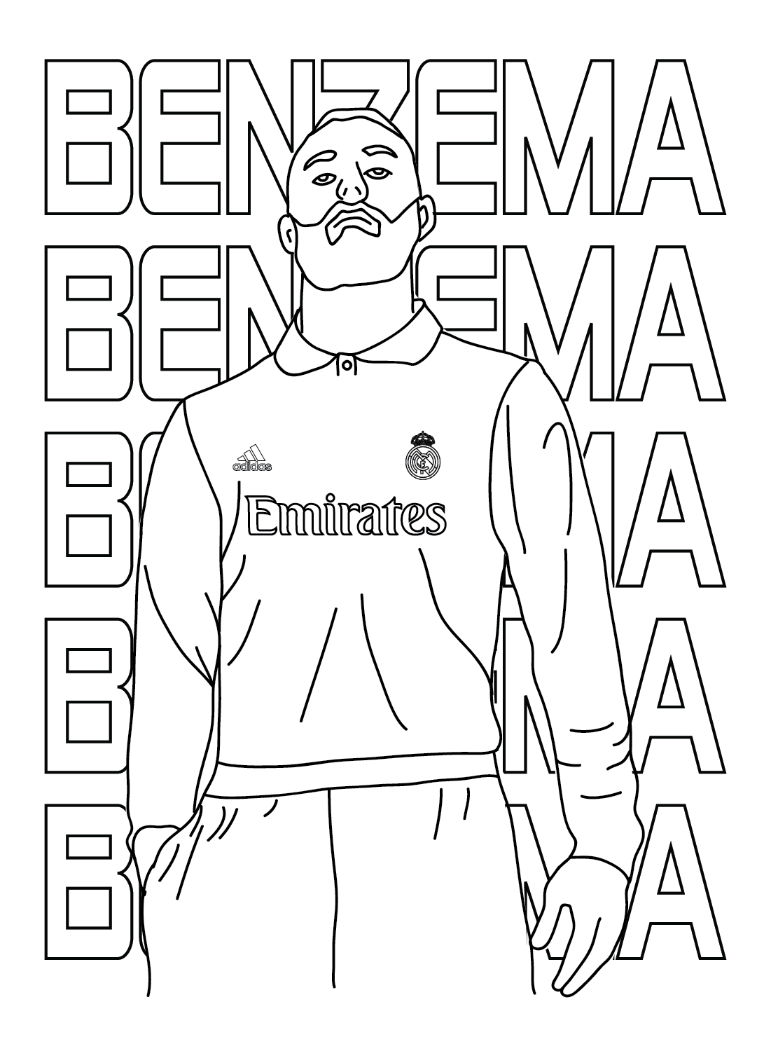 Karim benzema coloring pages