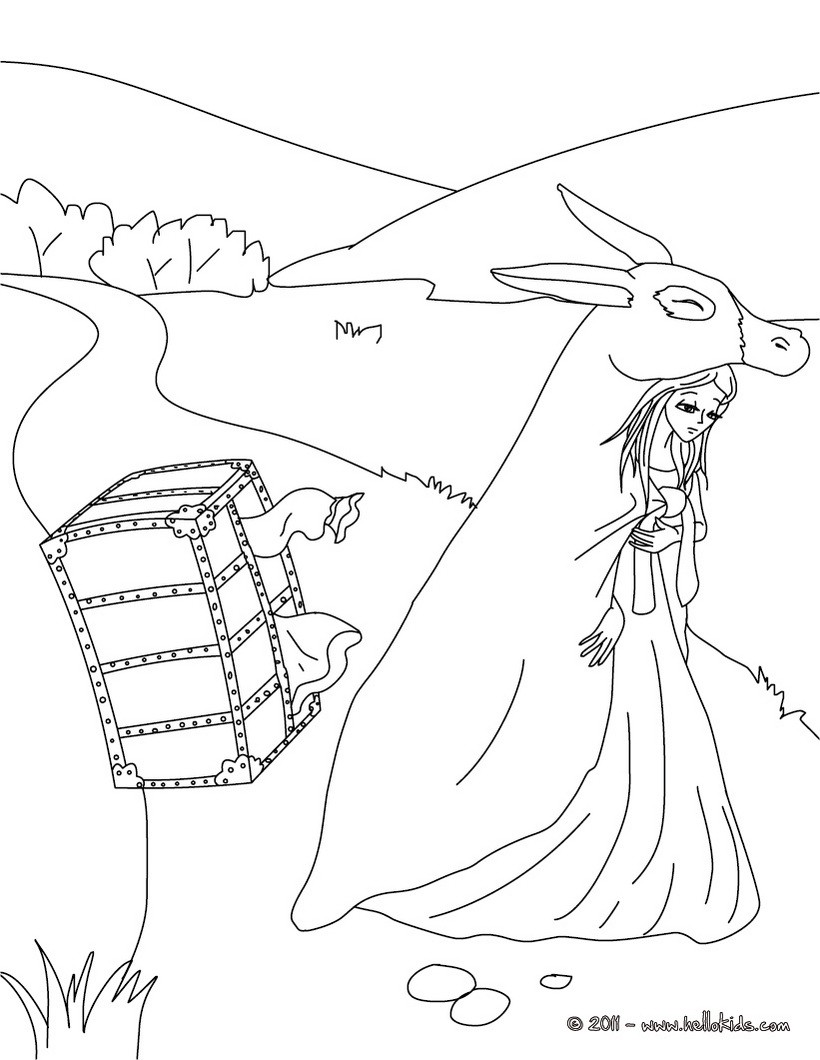 Donkeyskin fairy tale coloring pages