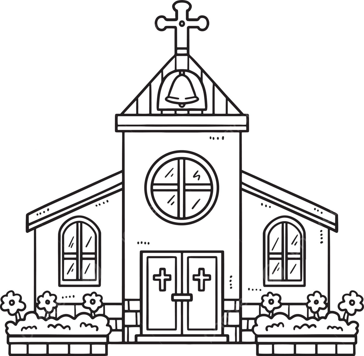 Desenho de pãgina para colorir isolada da igreja cristã crianãas ilustraãão livro vetor png desenho de livro desenho de rato desenho de igreja imagem png e vetor para download gratuito