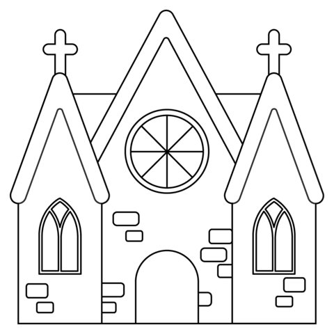 Desenho de emoji da igreja para colorir desenhos para colorir e imprimir gratis