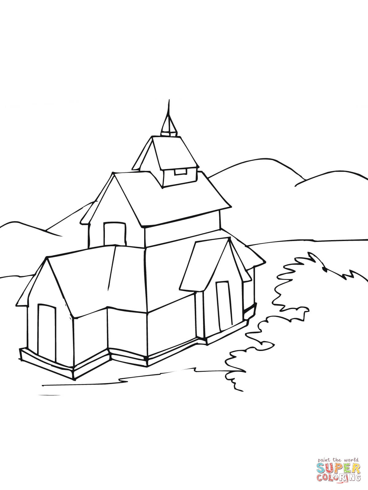 Desenho de igreja de madeira para colorir desenhos para colorir e imprimir gratis