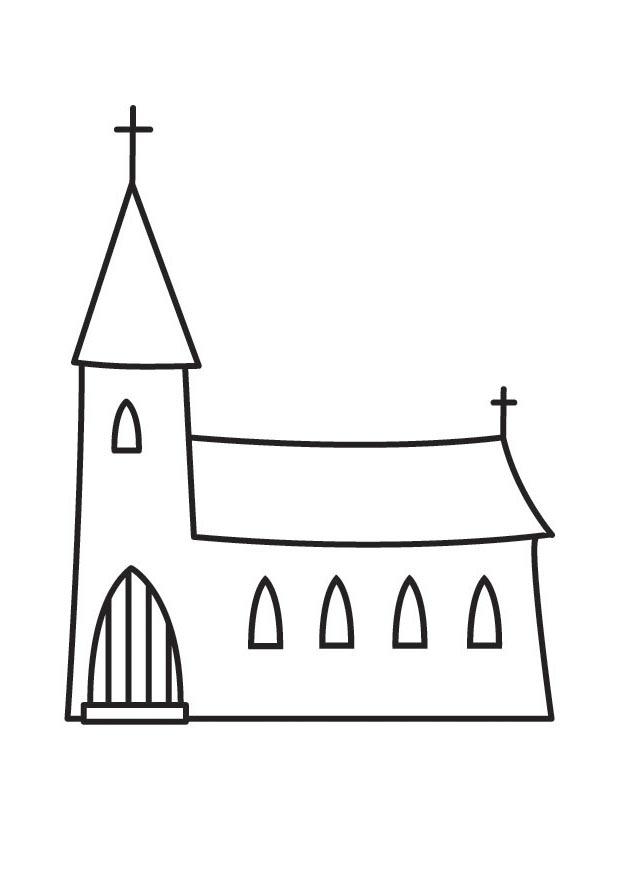 Desenho para colorir igreja