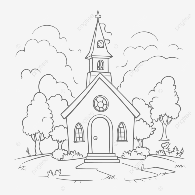Desenho de esboão pãgina para colorir igreja vetor png desenho de asa desenho de igreja desenho de anel imagem png e vetor para download gratuito