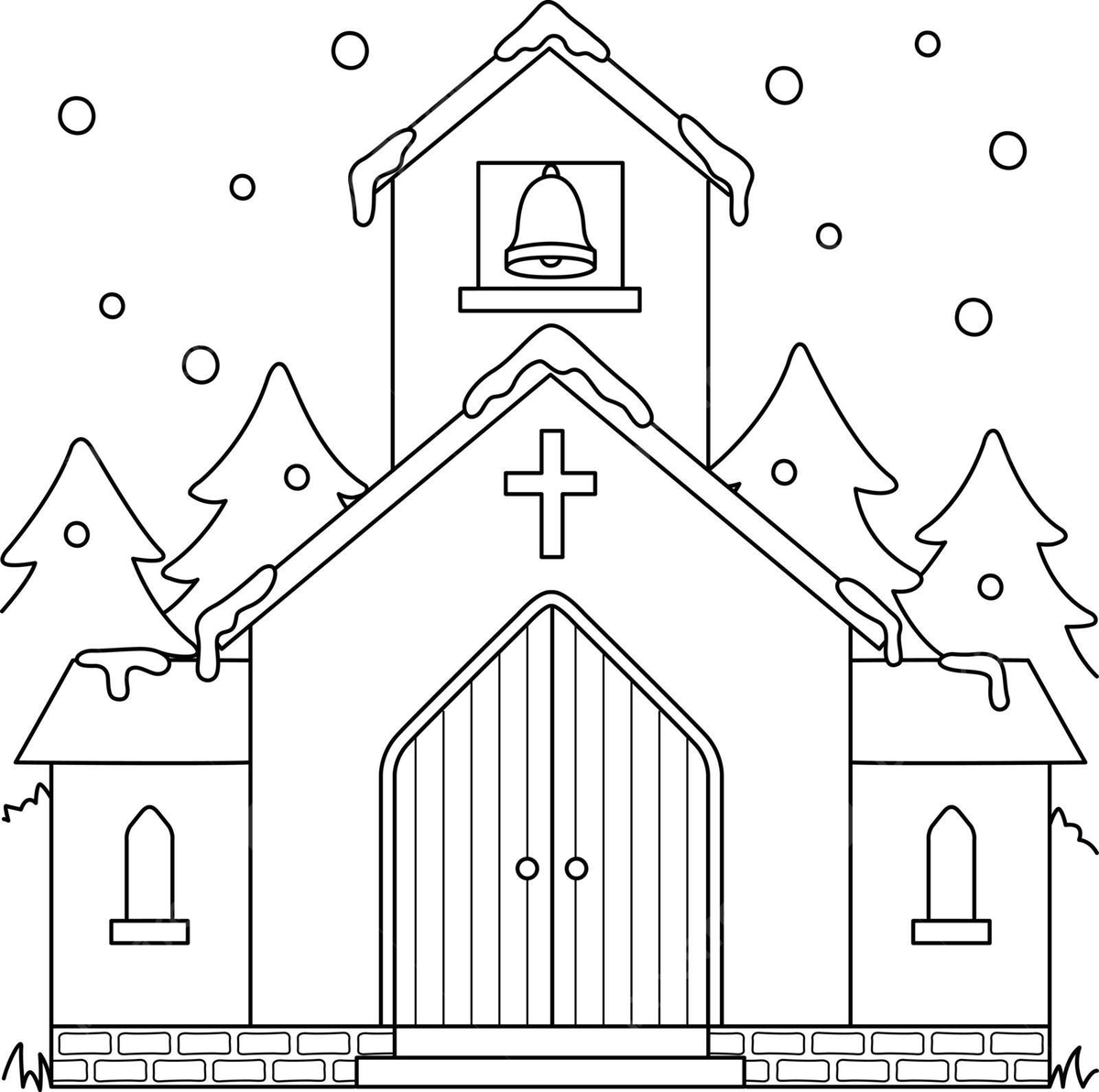 Desenho de pãgina coloraãão natal da igreja para crianãas ilustraãão grãfico desenhado vetor png desenho de natal desenho de rato desenho de igreja imagem png e vetor para download gratuito