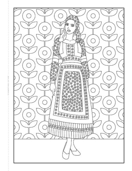 Vintage fashion from the s adult coloring book pages of retro s clothing for women