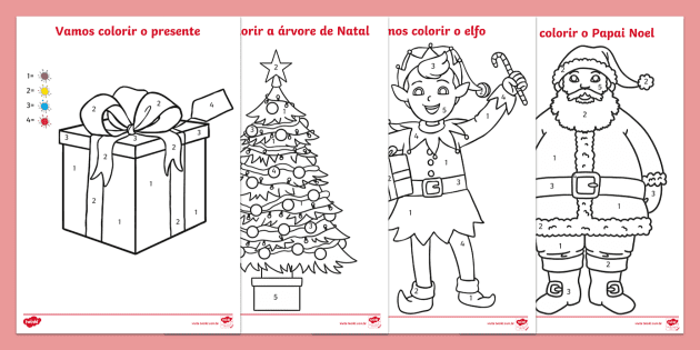 Vamos colorir as figuras de natal professor feito