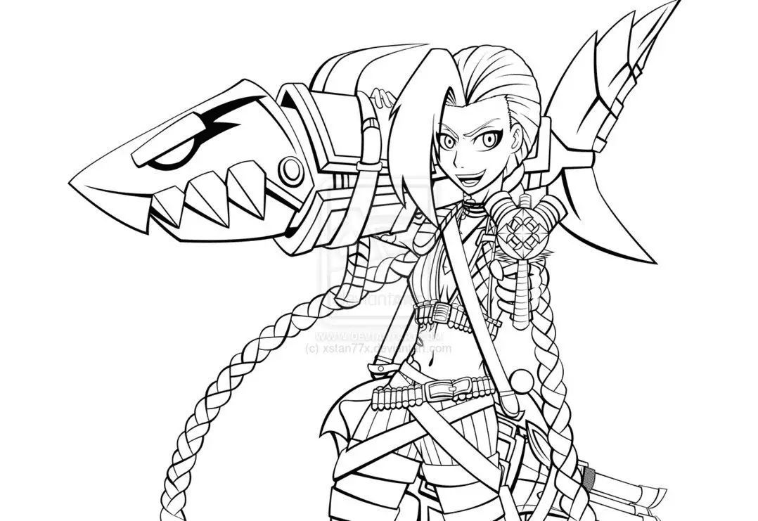 From league of legends coloring pages cartoon coloring pages manga coloring book jinx league of legends
