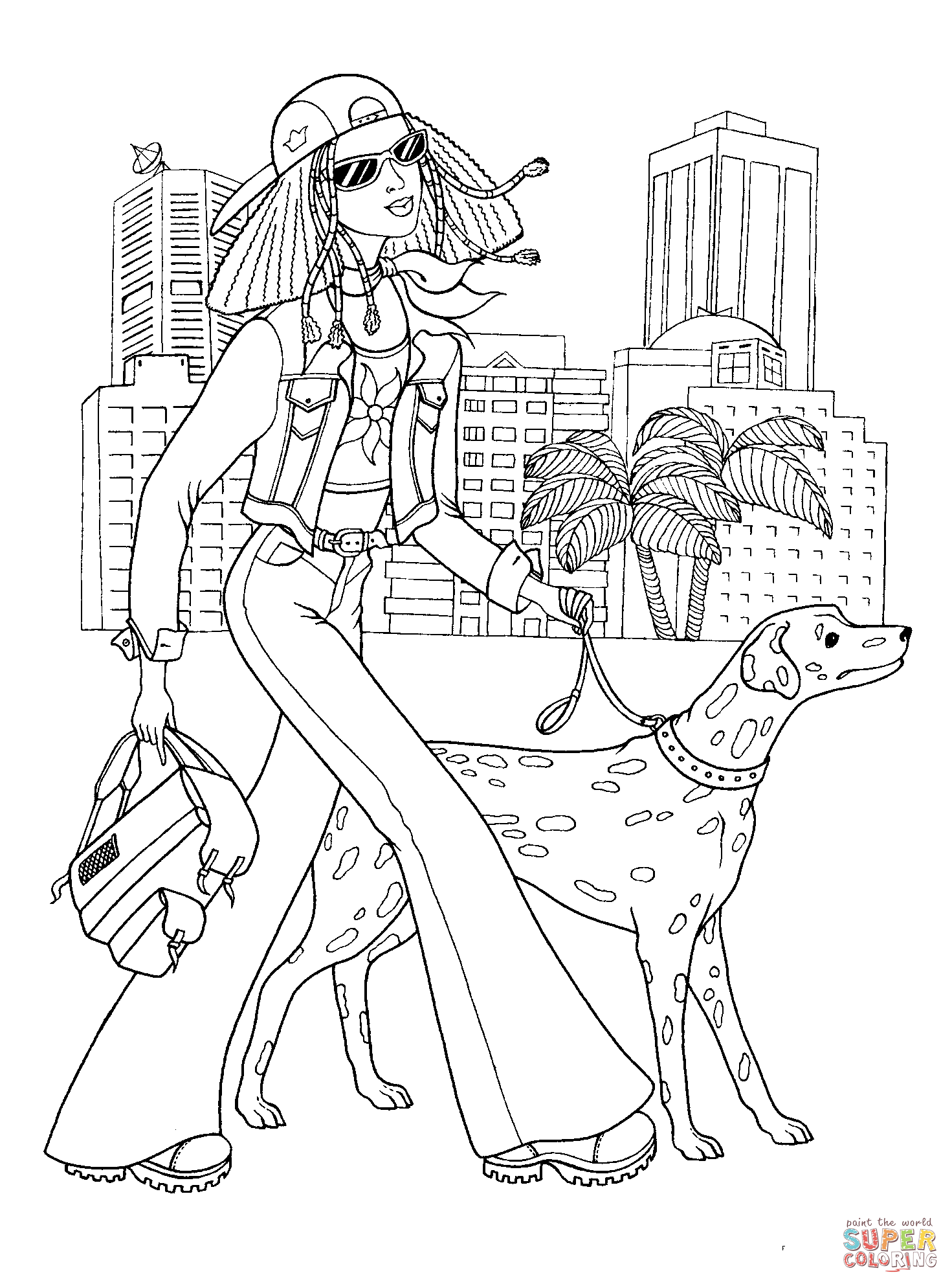 Desenho de moda adolescente para colorir desenhos para colorir e imprimir gratis
