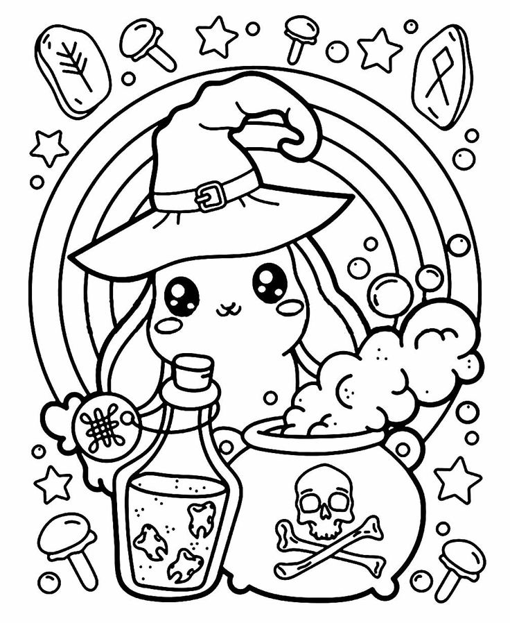 Desenhos de kawaii para colorir