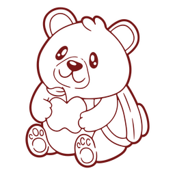 Design png e svg de fofo ursinho estilo kawaii pronto para ir para a escola para camisetas