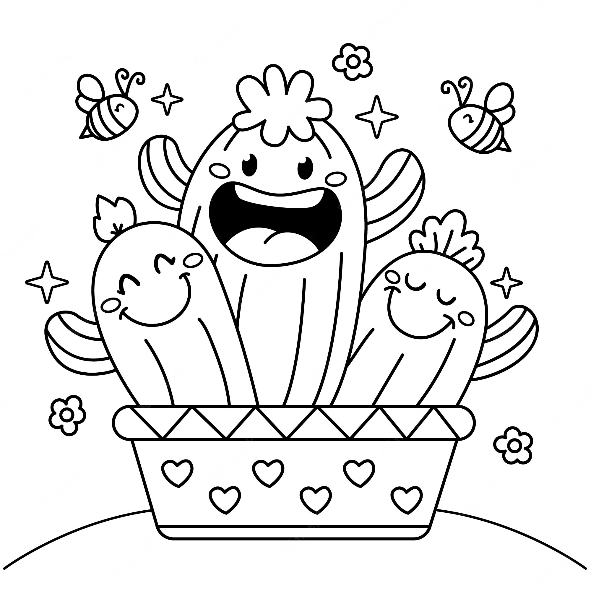 Free vector hand drawn kawaii coloring book illustration