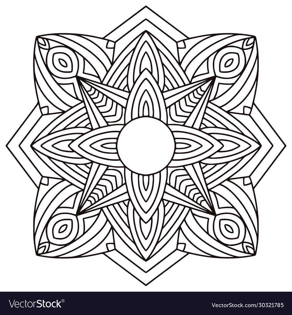 Mandala design coloring book page royalty free vector image