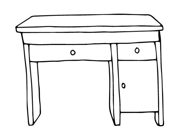 Desk coloring page