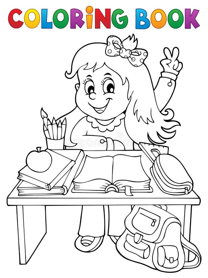 Child desk coloring stock illustrations â child desk coloring stock illustrations vectors clipart